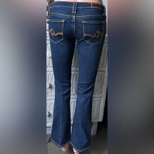 Anoname Joelle Y2K Jeans Boot Cut Low Rise in Blue Cotton Style 59N-170A Size 25